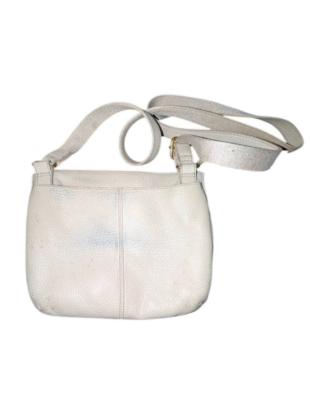 *3 FOR $9* Fossil Leather Crossbody Neutral Handbag Purse Bag Pockets Taupe Grey - Picture 2 of 6